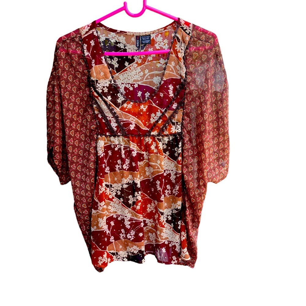 Fire Los Angeles women’s sheer Flowy blouse
